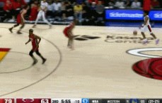 感觉要花了！亨德森追身撤步三分再进打停热火&分差来到19分！